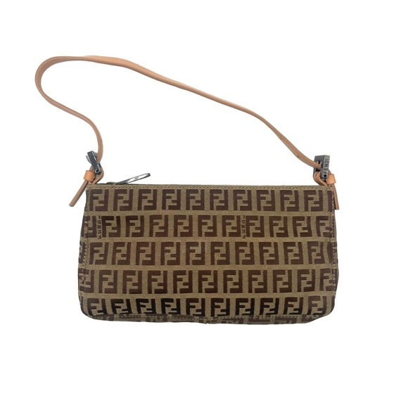 ✨SOLD✨Fendi Brown Zucchino Shoulder Bag - Picture 1 of 6